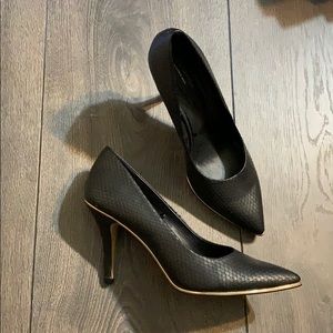 Faux leather heels